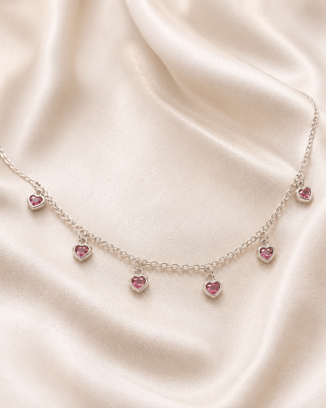 Choker corações rosa