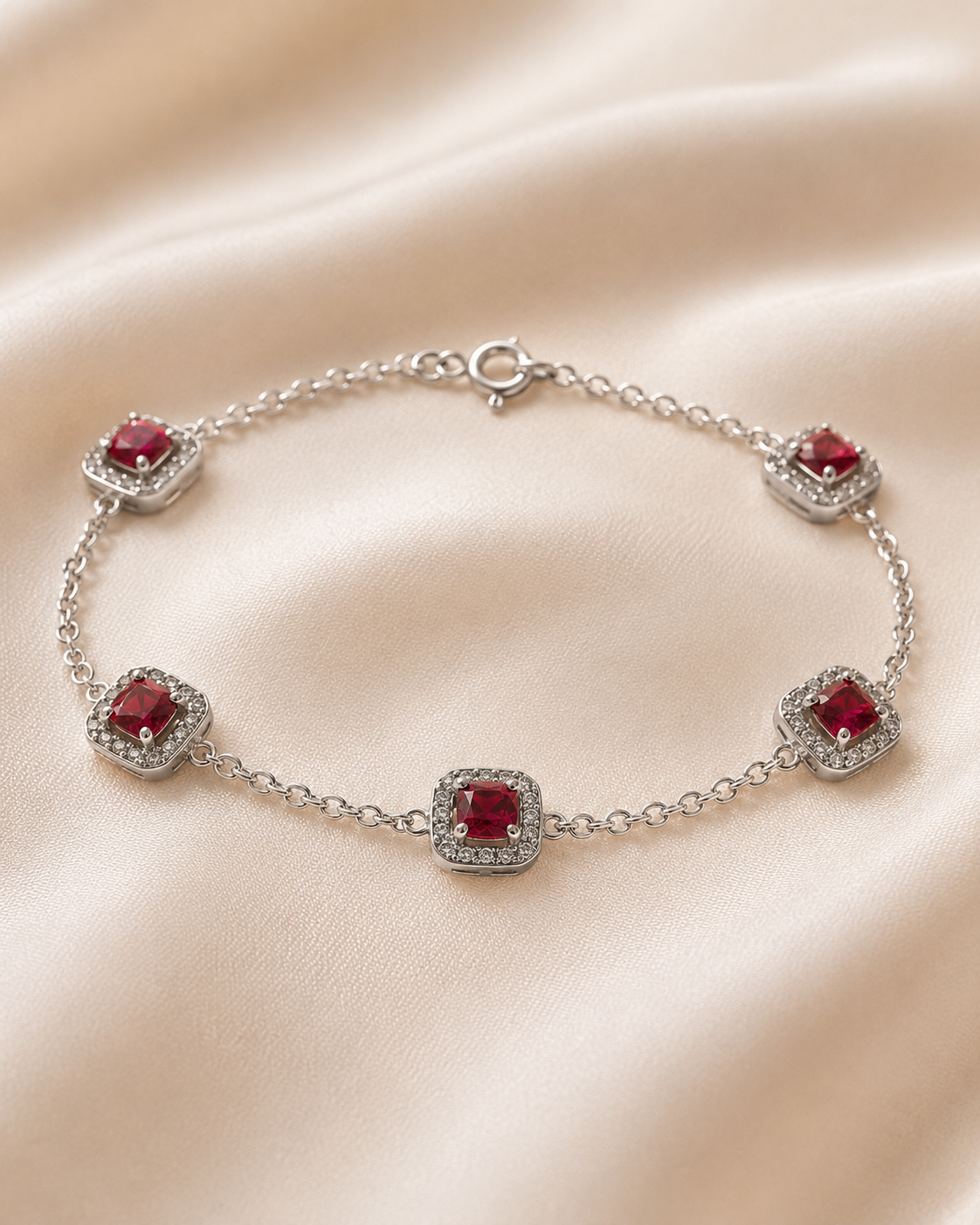 Pulseira quadrada vermelha