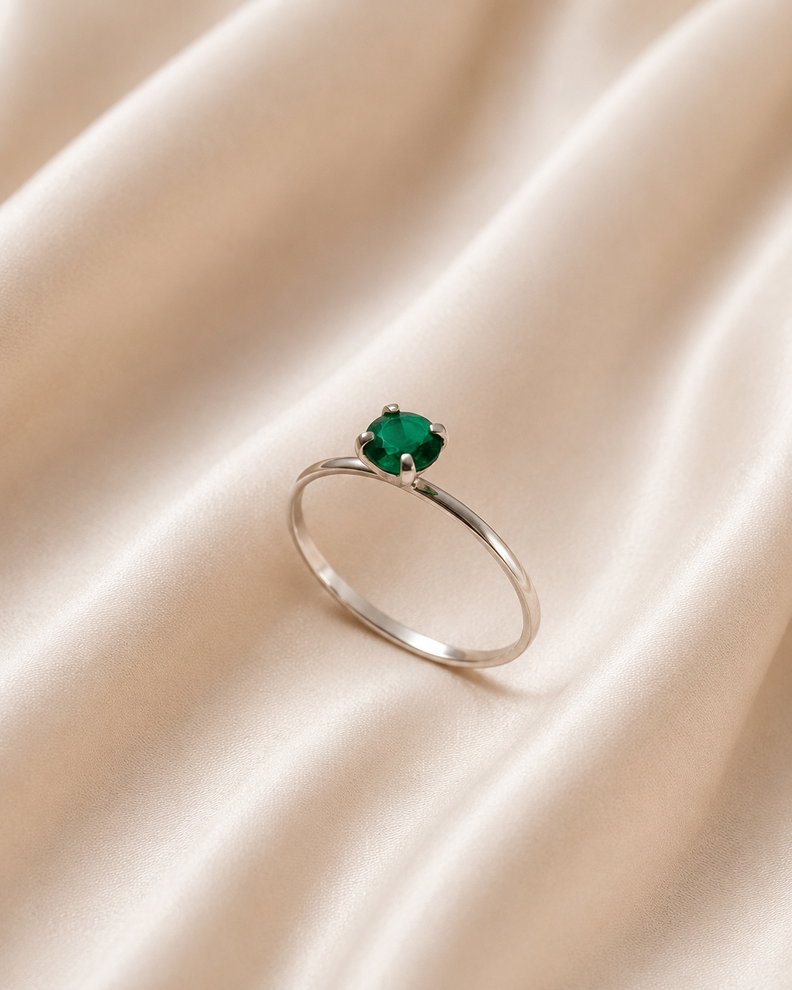 Anel Solitário Verde