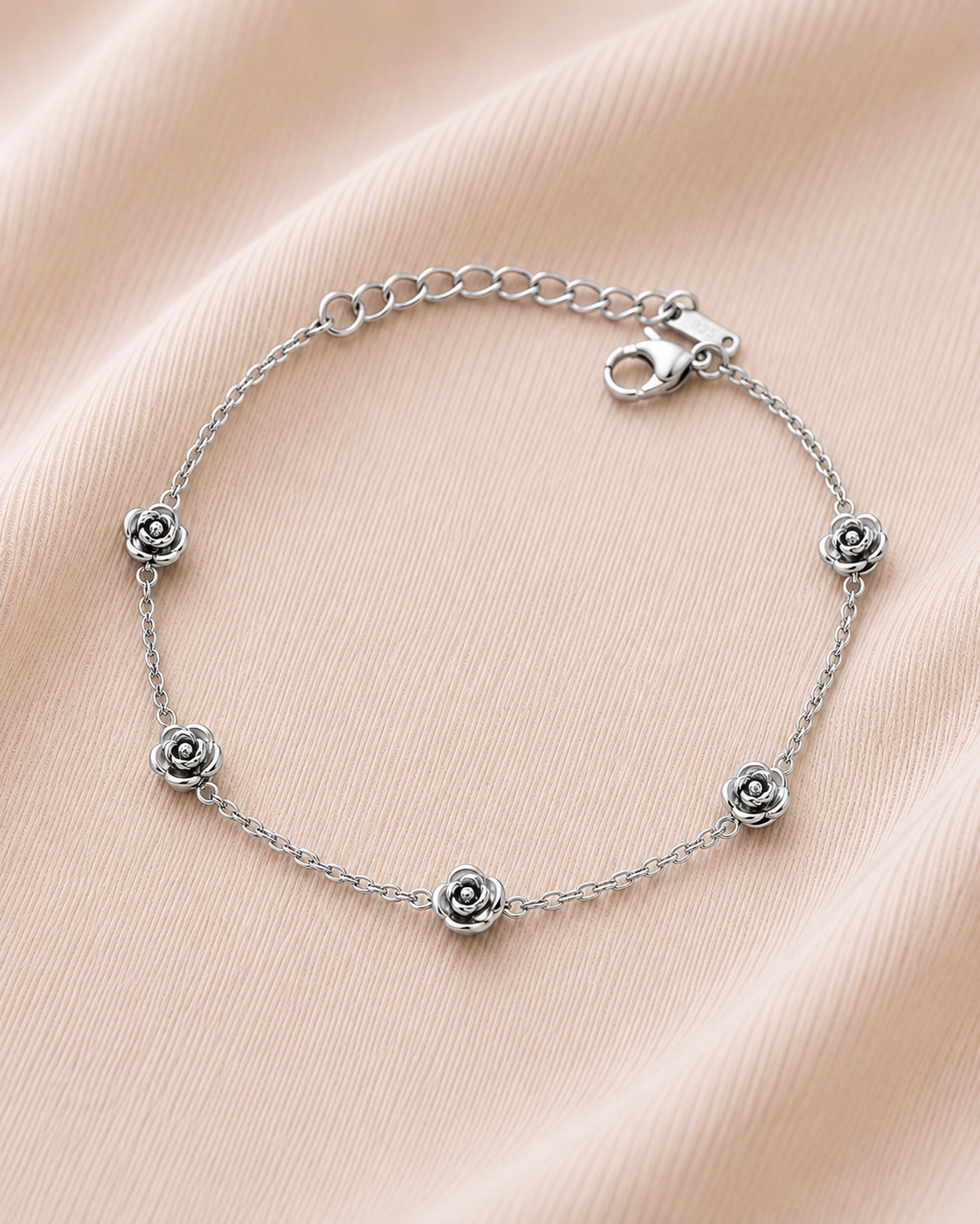 Pulseira Flores em Aço Inoxidável